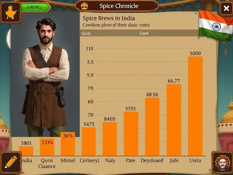 Chart showing Spice Brew Chronicles download growth in India